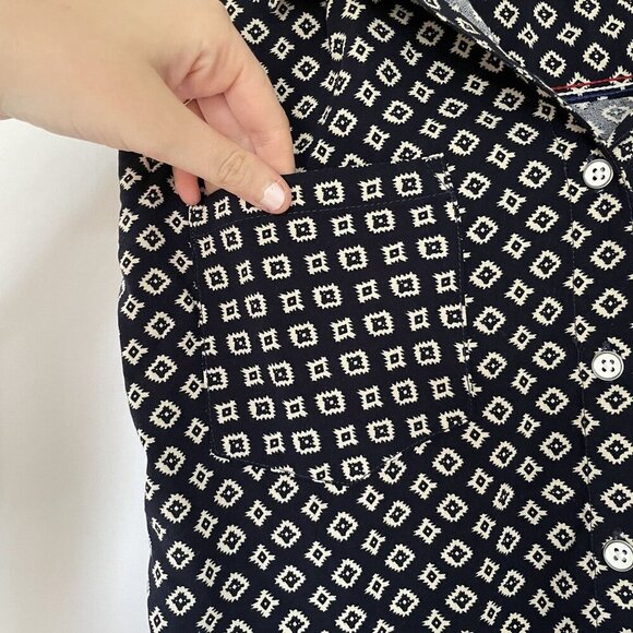 Jachs Girlfriend size s button down short sleeved collared shirt pockets rayon - Picture 4 of 8